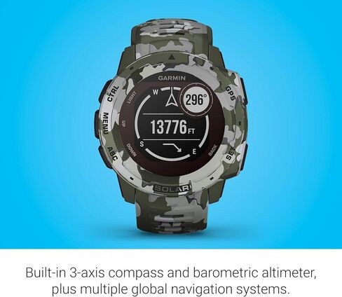 ساعة Garmin Instinct Solar، ساعة ذكية متينة للاستخدام الخارجي مزودة بقدرات شحن بالطاقة الشمسية، تطبيقات رياضية مدمجة ومراقبة صحية، Lichen Camo (متجدد) in Saudi Arabia