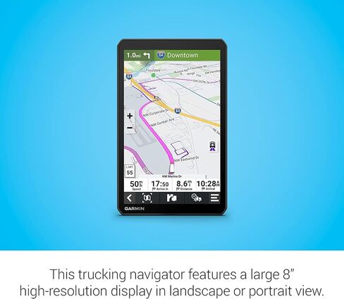 Garmin Dezl OTR810، جهاز ملاحي للشاحنات GPS كبير جدًا وسهل القراءة مقاس 8 بوصات، توجيه مخصص للشاحنات، صور الأقمار الصناعية Birdseye مع بطاقة Micro SD سعة 8 جيجابايت، ومحول سيارة USB ومجموعة تنظيف 6Ave in Saudi Arabia
