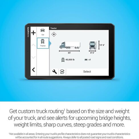 Garmin Dezl OTR810، جهاز ملاحي للشاحنات GPS كبير جدًا وسهل القراءة مقاس 8 بوصات، توجيه مخصص للشاحنات، صور الأقمار الصناعية Birdseye مع بطاقة Micro SD سعة 8 جيجابايت، ومحول سيارة USB ومجموعة تنظيف 6Ave in Saudi Arabia