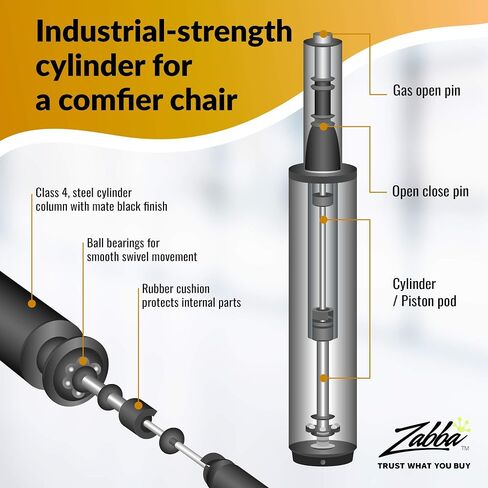 Office Chair Cylinder Replacement - Includes Removal Tool, Gloves, Gas Cylinder w/Hydraulic Piston in Saudi Arabia