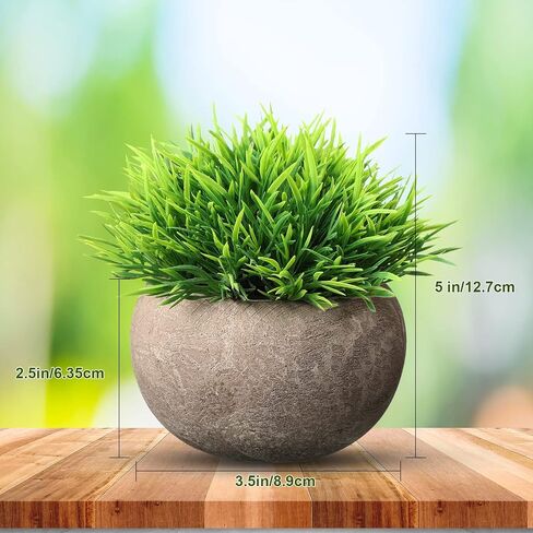 9 Pcs Fake Plants Small Artificial Faux Greenery Mini Faux Plants Indoor Plastic Topiary Shrubs with Gray Pot Green Grass Potted Plants for Bathroom Desk Home Office Decor House decor in Saudi Arabia
