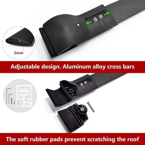 قضبان متقاطعة لسقف السيارة تناسب 2014-2023 سوبارو فورستر، قضبان متقاطعة من الألومنيوم قابلة للتعديل لحامل البضائع على السطح ودراجة الكاياك ورف الأمتعة على الجليد in Kuwait