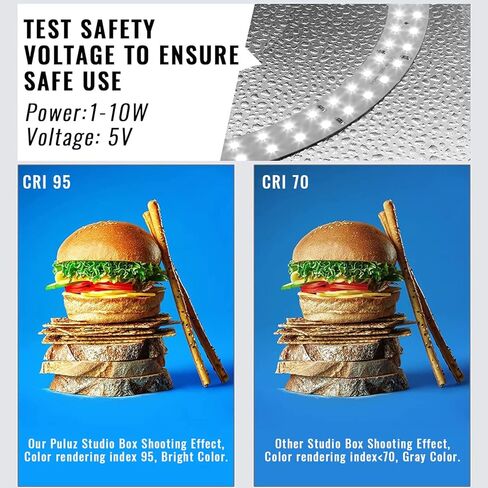 OBEST 16"x16"/40cm Light Box Photography, Portable Photo Studio Box for Small Product Photography, High CRI＞95 6500K 20W with 6PVC Backdrops & Diffuse Cloth & 112 LED Lights Dimmable (White,Soft,Warm… in Kuwait