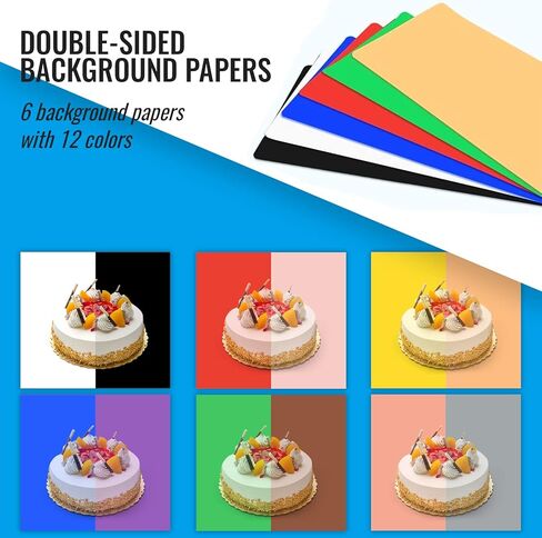 OBEST 16"x16"/40cm Light Box Photography, Portable Photo Studio Box for Small Product Photography, High CRI＞95 6500K 20W with 6PVC Backdrops & Diffuse Cloth & 112 LED Lights Dimmable (White,Soft,Warm… in Kuwait