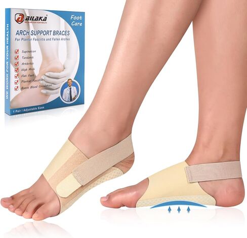 دعامات دعم قوس Ailaka لالتهاب اللفافة الأخمصية، أكمام قابلة للتعديل لدعم قوس القدم مع وسادة جل لتخفيف آلام قوس القدم المسطحة in Kuwait