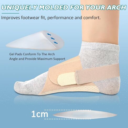 دعامات دعم قوس Ailaka لالتهاب اللفافة الأخمصية، أكمام قابلة للتعديل لدعم قوس القدم مع وسادة جل لتخفيف آلام قوس القدم المسطحة in Kuwait
