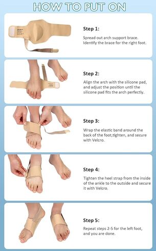 دعامات دعم قوس Ailaka لالتهاب اللفافة الأخمصية، أكمام قابلة للتعديل لدعم قوس القدم مع وسادة جل لتخفيف آلام قوس القدم المسطحة in Kuwait