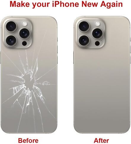 OEM Rear Back Glass Replacement Compatible with iPhone 15 Pro Max 6.7-inches with Reparing Toolkit (Black Titanium) in Saudi Arabia