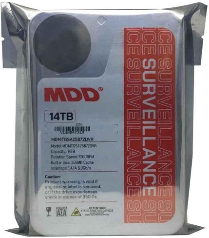 MDD (MDD14TSATA25672DVR) 14TB 7200RPM 256MB Cache SATA 6.0Gb/s 3.5inch Internal Surveillance Hard Drive - 3 Years Warranty (Renewed) in Saudi Arabia