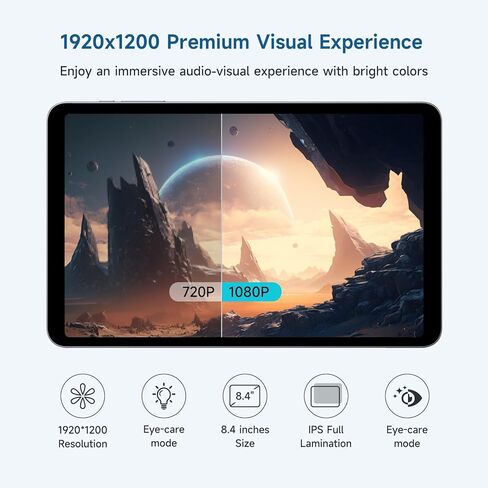 تابلت ALLDOCUBE 8.4 بوصة، Helio G99 Android Tablet مع Widevine L1 iPlay50 Mini Pro NFE، FHD+ 1920x1200 Android13 Tablet، 16 جيجا (8+8) ذاكرة الوصول العشوائي 256 جيجا بايت ROM 512 جيجا قابلة للتوسيع، 5MP/13MP 4G LTE بلوتوث 5.2 in Kuwait