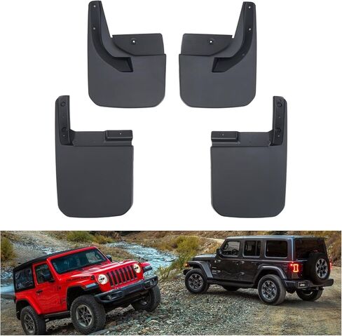 أغطية الطين من كيوي ماستر متوافقة مع ملحقات 2018-2024 Jeep Wrangler JL واقيات الطين الأمامية والخلفية شديدة التحمل تحل محل OEM # 82215333 82215332AB (لا تناسب روبيكون) in Saudi Arabia