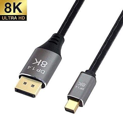 chenyang Mini DisplayPort إلى كابل DisplayPort، Mini DP إلى DP، كابل DisplayPort 4K 8K للفيديو والكمبيوتر المحمول والتلفزيون (2.0 متر) in Saudi Arabia