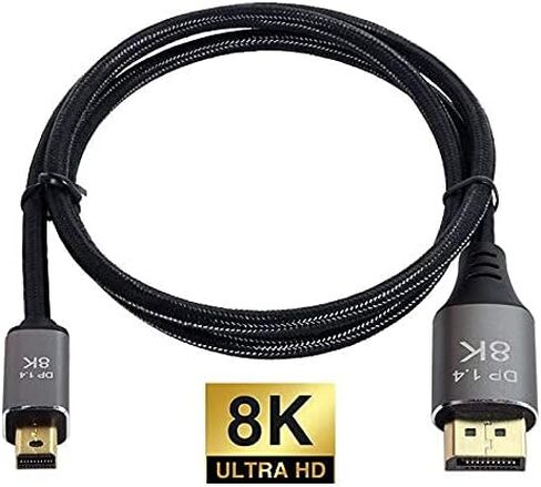 chenyang Mini DisplayPort إلى كابل DisplayPort، Mini DP إلى DP، كابل DisplayPort 4K 8K للفيديو والكمبيوتر المحمول والتلفزيون (2.0 متر) in Saudi Arabia