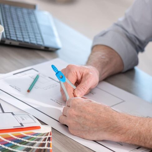 أداة هندسية بوصلة مع صندوق حديد منقلة ومجموعة بوصلة مجموعة هندسية محمولة بوصلة رسم زرقاء لوازم مدرسية أداة رسم دائرة للصياغة والرسومات (8 قطع) in Kuwait