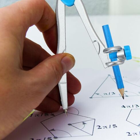 أداة هندسية بوصلة مع صندوق حديد منقلة ومجموعة بوصلة مجموعة هندسية محمولة بوصلة رسم زرقاء لوازم مدرسية أداة رسم دائرة للصياغة والرسومات (8 قطع) in Kuwait