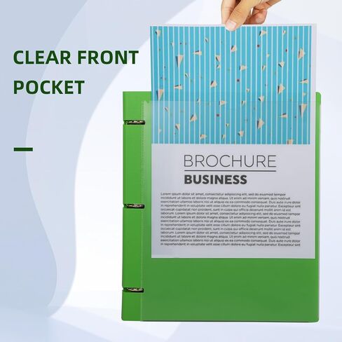 حافظة محمولة مكونة من 3 حلقات مكونة من 12 حزمة، حافظة عرض تقديمي، حافظة عرض يدوية مع عمود فقري مزخرف قابل للتمدد + غطاء أمامي مخصص + جيبان شفافان مع علامات تبويب آمنة، تتسع لـ 150 ورقة in Kuwait