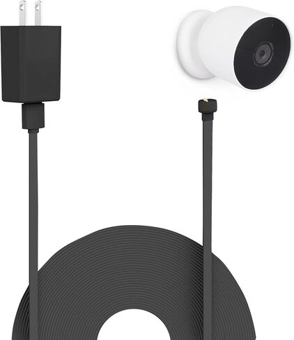 25ft/7.5m Power Cord Cable Compatible with Google Nest Cam Outdoor or Indoor, Battery(2nd Generation) -Weatherproof Charging Cable with Adapter Power Your Nest Cam (Battery) Continuously - Black in Saudi Arabia