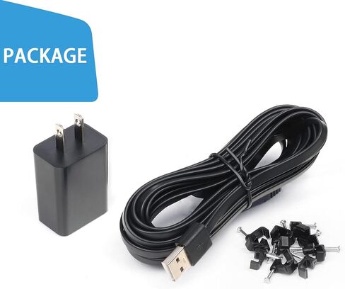 25ft/7.5m Power Cord Cable Compatible with Google Nest Cam Outdoor or Indoor, Battery(2nd Generation) -Weatherproof Charging Cable with Adapter Power Your Nest Cam (Battery) Continuously - Black in Saudi Arabia