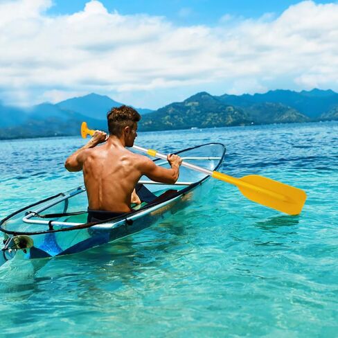 مجداف كاياك من BESPORTBLE، مجداف تلسكوبي من سبائك الألومنيوم، قارب بلاستيكي مجذاف، قارب تجديف محمول عائم في الهواء الطلق، رياضة مائية (أصفر) in Kuwait