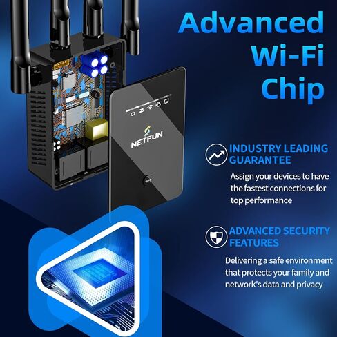 معزز إشارة موسع واي فاي يصل إلى 9956 قدم مربع للمنزل، مكرر إنترنت طويل المدى ومضخم إشارة مع منفذ إيثرنت - إعداد سهل بنقرة واحدة، يدعم 40 جهازًا، نقطة وصول in Kuwait