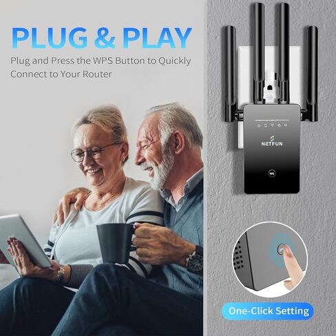 معزز إشارة موسع واي فاي يصل إلى 9956 قدم مربع للمنزل، مكرر إنترنت طويل المدى ومضخم إشارة مع منفذ إيثرنت - إعداد سهل بنقرة واحدة، يدعم 40 جهازًا، نقطة وصول in Kuwait