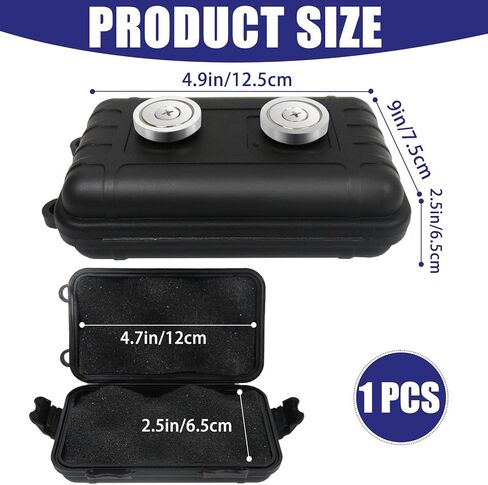 Magnetic Key Box for Under Car - Hide A Key Outside, Waterproof Car Key Holder Magnetic Keychain Holder for Car Keys (Black) in Saudi Arabia