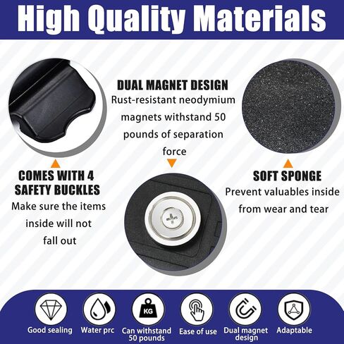 Magnetic Key Box for Under Car - Hide A Key Outside, Waterproof Car Key Holder Magnetic Keychain Holder for Car Keys (Black) in Saudi Arabia