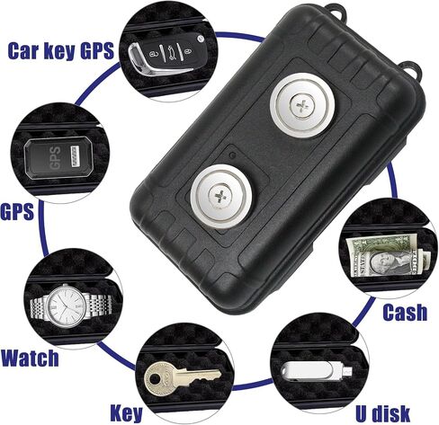 Magnetic Key Box for Under Car - Hide A Key Outside, Waterproof Car Key Holder Magnetic Keychain Holder for Car Keys (Black) in Saudi Arabia