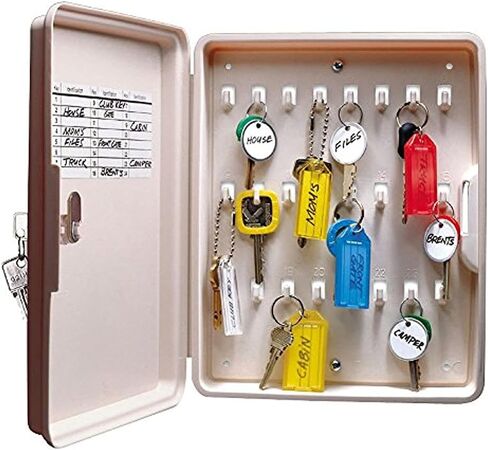 Lucky Line 24 Hook LOCKING Key Cabinet Organizer, Almond Color (61200), 24 Hooks in Saudi Arabia