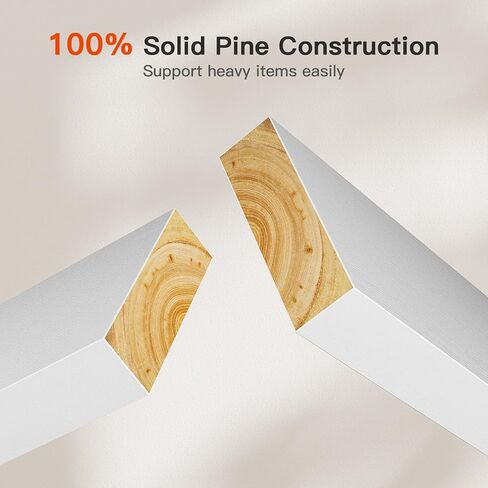 AMADA HOMEFURNISHING أرفف عائمة من خشب الصنوبر، أرفف حائط من الصنوبر الصلب مع دعامات معززة من قطعة واحدة للمطبخ/الحمام/غرفة النوم/غرفة المعيشة/التخزين المكتبي، أرفف لديكور جدار الغرفة، AMFS30WN in Kuwait