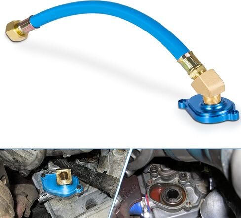 ل Powerstroke 6.0L مجموعة تدفق مبرد الزيت مع محول أنودة الألومنيوم لفورد 2003-2010 توربو باور ستروك ديزل in Kuwait