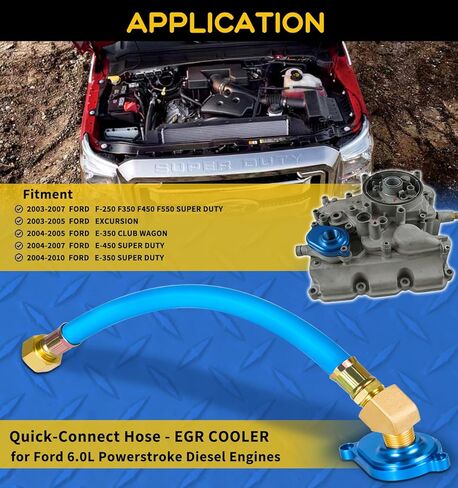 ل Powerstroke 6.0L مجموعة تدفق مبرد الزيت مع محول أنودة الألومنيوم لفورد 2003-2010 توربو باور ستروك ديزل in Kuwait
