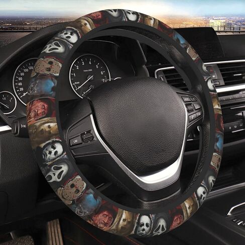 Halloween Horror Movie Steering Wheel Cover Universal 15 in Car Accessories for Men Women,Steering Wheel Protector Comfortable Protective Case for SUV Sedan Decor in Saudi Arabia