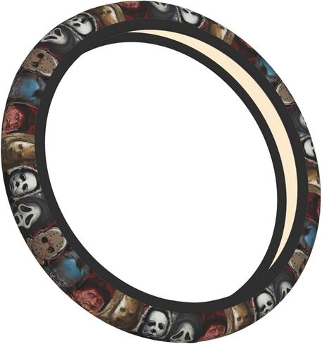 Halloween Horror Movie Steering Wheel Cover Universal 15 in Car Accessories for Men Women,Steering Wheel Protector Comfortable Protective Case for SUV Sedan Decor in Saudi Arabia