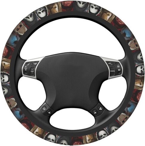 Halloween Horror Movie Steering Wheel Cover Universal 15 in Car Accessories for Men Women,Steering Wheel Protector Comfortable Protective Case for SUV Sedan Decor in Saudi Arabia