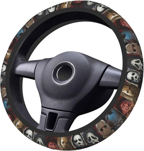Halloween Horror Movie Steering Wheel Cover Universal 15 in Car Accessories for Men Women,Steering Wheel Protector Comfortable Protective Case for SUV Sedan Decor in Saudi Arabia