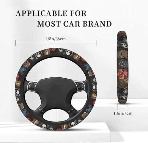 Halloween Horror Movie Steering Wheel Cover Universal 15 in Car Accessories for Men Women,Steering Wheel Protector Comfortable Protective Case for SUV Sedan Decor in Saudi Arabia
