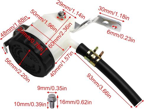 Brake Fluid Reservoir,Made of High Qulity ABS Plastic,Steel and Rubber Compatible with Suzuki SV1000 SV650 GSX-R1000 R600 in Kuwait