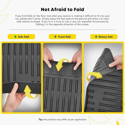 YHTAUTO Trunk Mat Cargo Liner Compatible with Tesla Model 3 2021 2022 2023, All Weather TPE Trunk Mat Rear Storage Mats, Model 3 Accessories, Black, Set of 3 in Saudi Arabia
