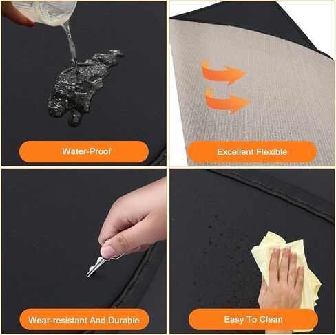 حصيرة تخزين صندوق السيارة الأمامي والخلفي متوافقة مع طراز Tesla موديل Y 2017-2023، جلد نابا مناسب لجميع الأحوال الجوية وبطانة سفلية مخصصة (ليس للطراز 3) (أسود) in Kuwait