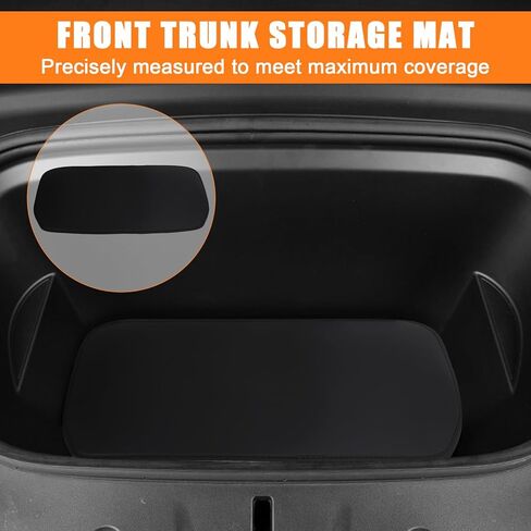 حصيرة تخزين صندوق السيارة الأمامي والخلفي متوافقة مع طراز Tesla موديل Y 2017-2023، جلد نابا مناسب لجميع الأحوال الجوية وبطانة سفلية مخصصة (ليس للطراز 3) (أسود) in Kuwait