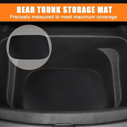 حصيرة تخزين صندوق السيارة الأمامي والخلفي متوافقة مع طراز Tesla موديل Y 2017-2023، جلد نابا مناسب لجميع الأحوال الجوية وبطانة سفلية مخصصة (ليس للطراز 3) (أسود) in Kuwait