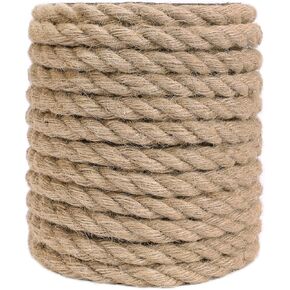 Vivifying 12mm Jute Rope, 33 Feet Natural Heavy Duty Brown Twine for Crafts, Cat Scratching Post, Bundling, Home Decor, Outdoor Projects