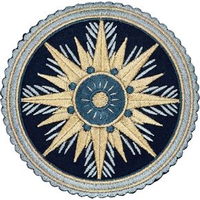 3.5" Compass Iron On Patch | Embroidered Traveler Hiking Boy Scout Explorer Travel Applique Appliques Iron On/Sew On Patches for Clothing, Jeans, Hat, Backpacks, Hats, Jackets, Clothes