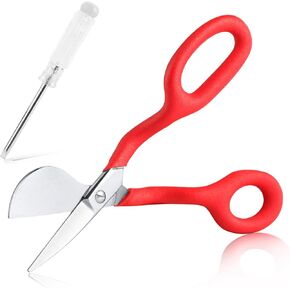 SPEEDWOX 6" Duckbill Shears for Art Duck Bill Applique Scissors Double Bent Curved Offset Handle Scissors with Pouch Sleeve for Embroidery, Fabric, Thread, Knitting, Sewing, Arts & Craft