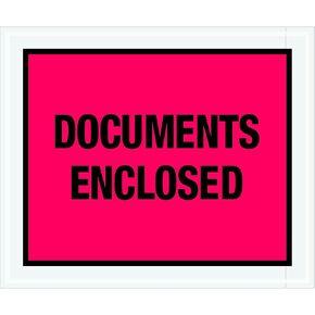 Tape Logic TLPL437 "Documents Enclosed" Envelopes, 10" x 12", Red (Pack of 500)