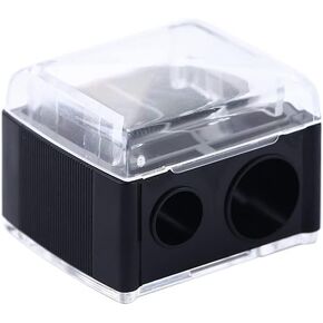 Black Double Holes Pencil Sharpener 1PC Cosmetic Pencil Sharpener Makeup Pencil Multi Purpose Mechanical Pencil Sharpener School Office Supplies,Writing and Correction Supplies,Office Supplies