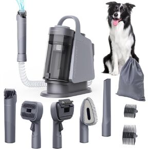 Dog Grooming Kit, FurEase Dog Grooming Vacuum with Dog Clippers for Grooming, 13000Pa Powerful Dog Vacuum for Shedding Grooming with 5 Pet Grooming Tools