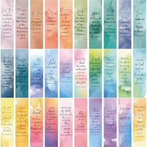 30PCS Bible Verse Bookmarks for Women Adults, Inspirational Spiritual Christian Bookmarks Bulk, Watercolor Bible Bookmarks for Reading Women Men Book Lovers Christian Gifts