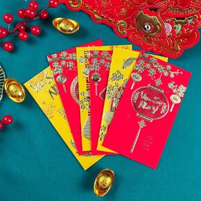 Vietnamese New Year Red Envelopes, 40pcs Asian Spring Festival Lucky Money Red Packets, 2025 Year of the Snake Red Envelopes for Vietnam Lunar New Year Decorations/Phong Bì Màu Đỏ Năm Mới